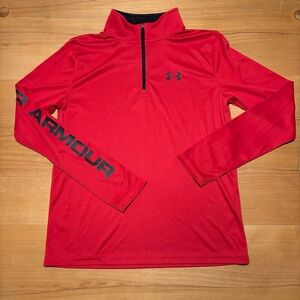 Under Armour UA Tech 1/2 Zip - Youth Large - red
